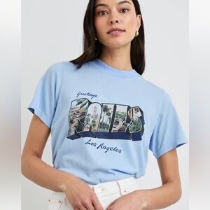 Rails Greetings from Los Angeles Sky Blue Graphic Tee